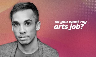 Guy Simon is pivoting from acting to being an Assistant Director, and speaks about the experience for ArtsHub's 'So you want my arts job?' series. An Aboriginal man with black hair and brown eyes gazes steadily into the camera.